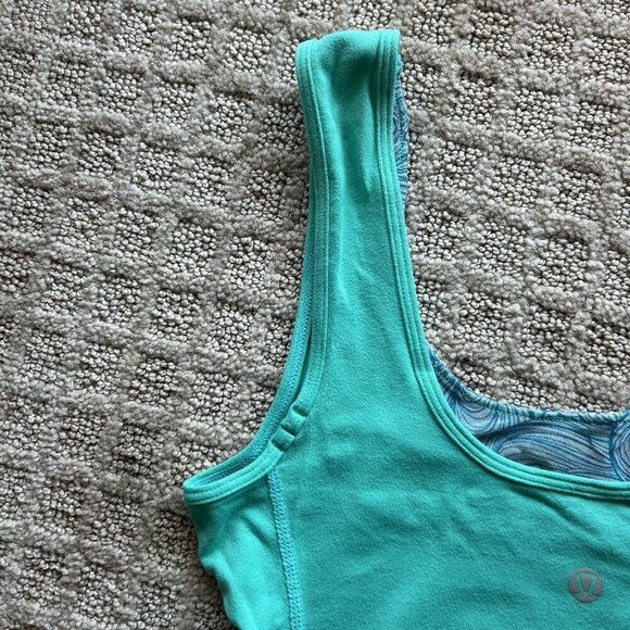 Lululemon Tank Top Womens Green Blue Swift Tech Yoga Gym Teal Running Y2K - Picture 7 of 8